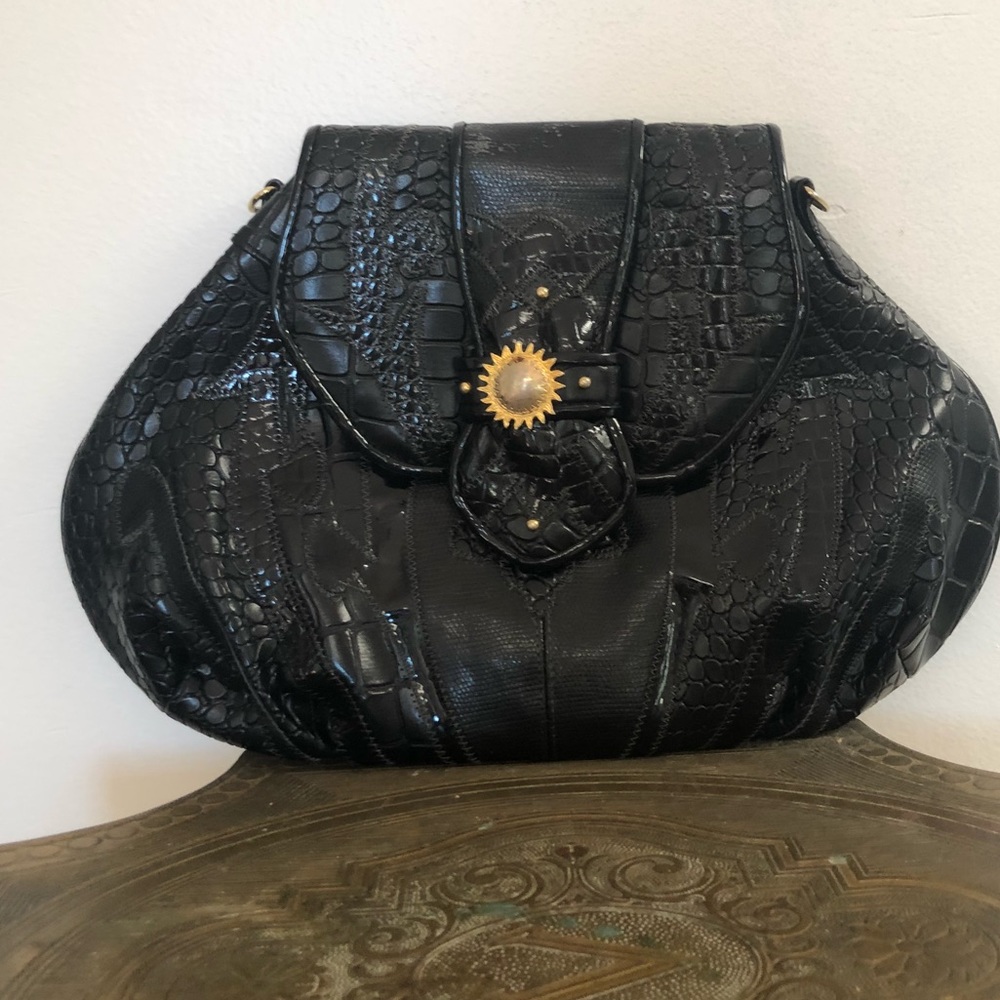 Vintage Leather Funky Oversized Clutch